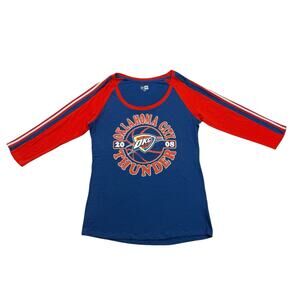 OKC Thunder Shirt Womens Large L Blue Orange New Era 2008 NBA Basketball NWT